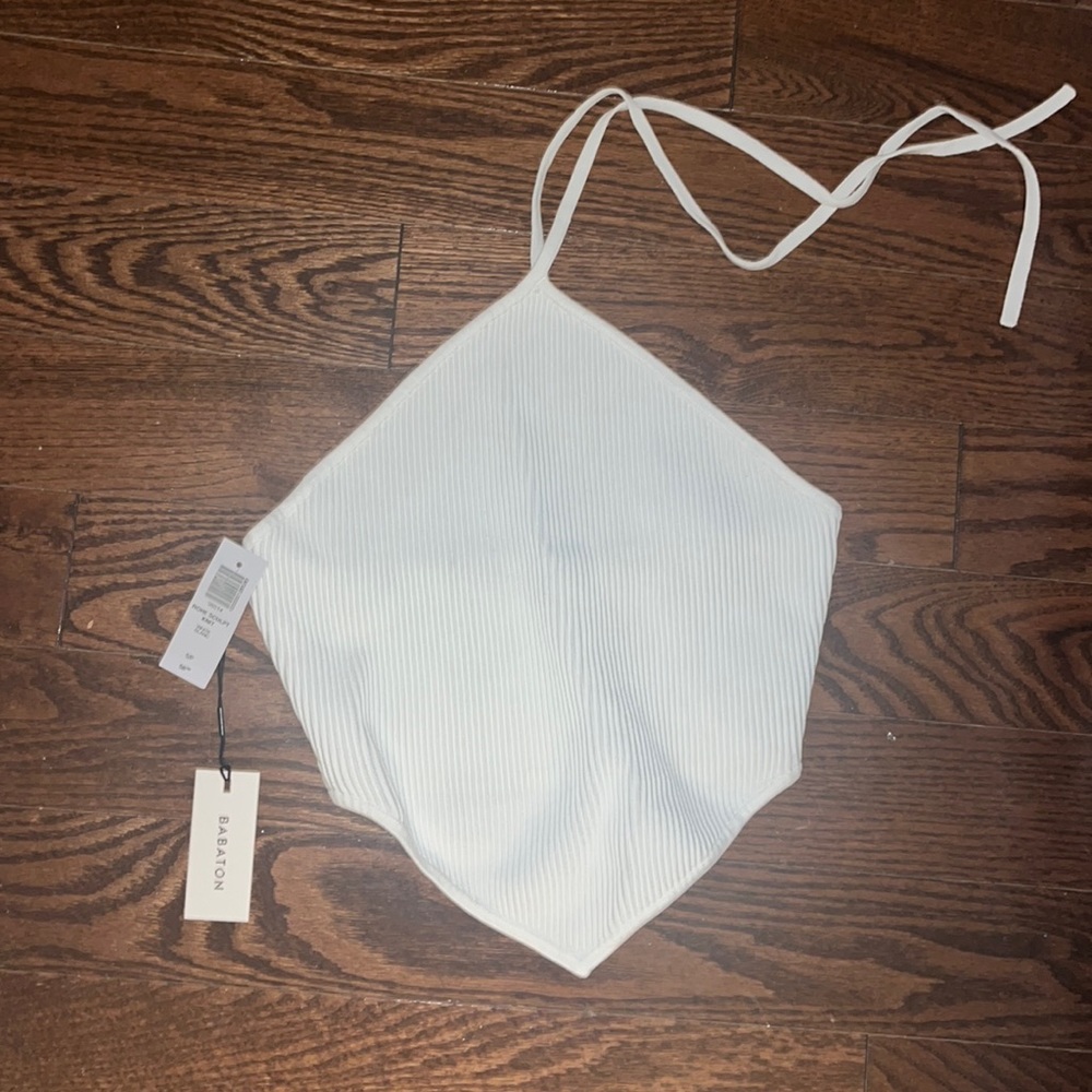 Aritzia White Ribbed Top